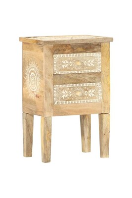 Table de Chevet vidaXL Table de chevet peinte à la main 40x30x60 cm Bois de manguier