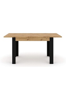 table à rallonge nuka h 120 - 160 cm en chêne artisan noir