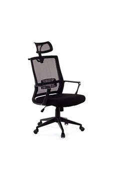chaise de bureau avec roulettes et appui-tête teill black noir 117,5 - 125 cm