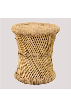 table d'appoint sklum table d'appoint ronde en bambou (ø34 cm) ganon bambou 40 cm