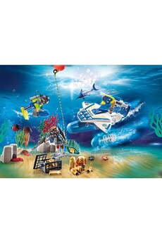 Figurine pour enfant PLAYMOBIL Playmobil 70776 - city action calendrier de l'avent jeu de bain policiers mission aquatique