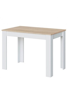table auxiliaire fixe coloris chêne canadien / blanc artic -  hauteur 78 x longueur 109 x profondeur 67 cm