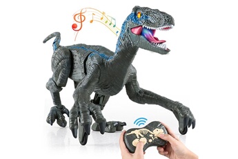 Autre jeux éducatifs et électroniques Jouet Jouets dinosaure télécommandé gris 2.4g rc raptor vélociraptor marche électrique pour garçon