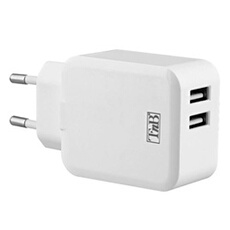 T'nB - Adaptateur secteur - 24 watt - 4.8 A - Smart IC - 2 connecteurs de sortie (USB) - blanc