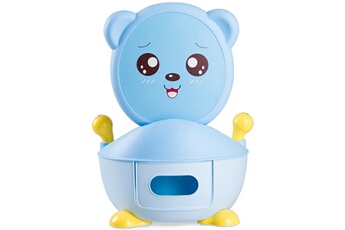 Pot bébé Costway Costway pot de bébé siège de toilettes pour bébé enfant avec couvercle anti-odeur en forme d'ours bleu