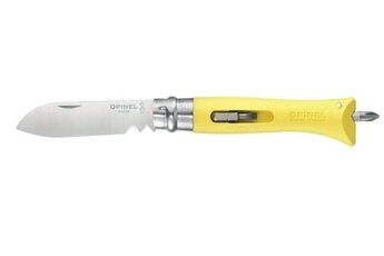 OPINEL Couteau Opinel n°9 bricolage opinel lame inox bague de sécurité + porte embouts - jaune 1804