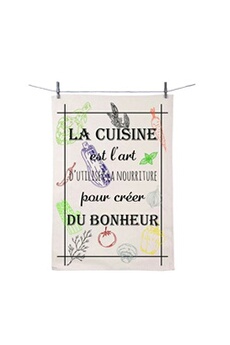 torchon enesco - essuie main en coton décoré - cuisine art du bonheur - 50 x 70 cm