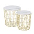 Table basse Homcom Lot de 2 tables basses gigognes rondes style art déco - acier doré panneaux Table basse Homcom Lot de 2 tables basses gigognes rondes style art déco - acier doré panneaux