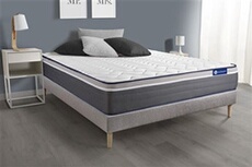 Ensemble matelas ACTIFLEX PLUS 180x200 Ressorts ensachés+Mémoire de forme Maxi épaisseur 7zones confort + sommier KIT gris