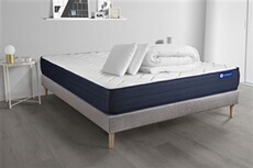 Pack prêt à dormir matelas ACTILATEX LIFE 140x200 cm Latex et Mémoire de forme + sommier KIT gris + 2 oreillers + couette