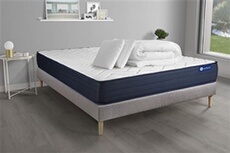 Pack prêt à dormir matelas ACTIMEMO LIFE 140x200 Mémoire de forme 5zones de confort + sommier KIT gris + 2oreillers +couette