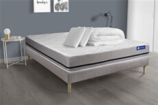 Pack prêt à dormir matelas 140x190 ACTIFLEX SOFT 3zones de confort + sommier KIT gris + 2 oreillers + couette
