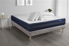 Pack prêt à dormir matelas ACTILATEX TECH 140x190 Mémoire de forme Maxi épaisseur + sommier KIT gris + 2 oreillers +couette