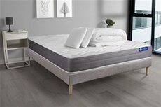 Pack prêt à dormir matelas ACTIMEMO DREAM mémoire de forme 140x200 cm 5zones confort + sommier KIT gris + 2oreillers+couette