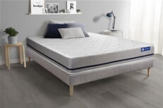 Ensemble matelas 200x200 ACTIMEMO SOFT 3zones de confort + sommier KIT gris
