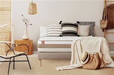 Ensemble sommier matelas LE TENDRE 160x200cm Ressorts ensachés + Mémoire de forme 7 zones de confort - Ep. 28cm + sommier kit Beige