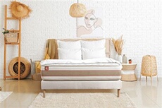 Ensemble sommier matelas LE DELICAT 180x200cm Ressorts ensachés + Mémoire de forme 5 zones de confort - Ep. 26cm + sommier kit Blanc