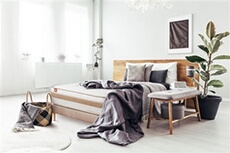 Ensemble sommier matelas LE RAFFINE 140x200cm Ressorts ensachés + Mémoire de forme BioVisco - Maxi épaisseur 26cm + sommier kit Beige