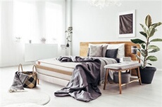 Ensemble sommier matelas LE RAFFINE 140x190cm Ressorts ensachés + Mémoire de forme BioVisco - Maxi épaisseur 26cm + sommier Blanc