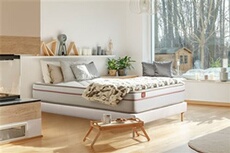 Ensemble sommier matelas LE PAISIBLE 140x200cm Mémoire de forme BioVisco - Ep. 24cm + sommier kit Blanc
