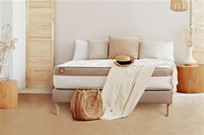 Ensemble sommier matelas LE COSY 160x200cm Mémoire de forme 7 zones de confort - Ep. 30cm + sommier Beige