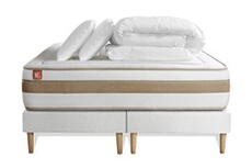 Pack prêt à dormir matelas LE RAFFINE 180x200cm Ressorts ensachés + Mémoire de forme BioVisco + double sommiers Blanc