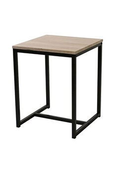 table d'appoint urban living - table à café industrielle loft - 40 x h. 50 cm - marron naturel