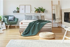 Ensemble sommier matelas LE DOUILLET 90x190cm Mémoire de forme BioVisco - Maxi épaisseur 26cm + sommier Beige