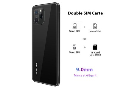 Smartphone Oukitel Smartphone 64 go 6.39 21mp caméra oukitel c21 pro android 11 double sim gps oukitel c21 darty