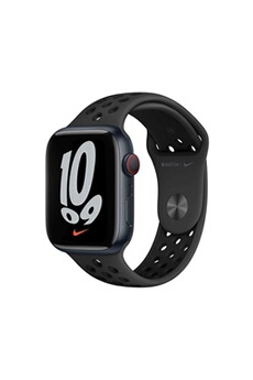 Apple watch Watch Nike Series 7 GPS + Cellular, boîtier Aluminium Minuit 45mm avec Bracelet Sport Anthracite Noir