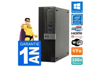 Unité Centrale Dell Pc Dell Optiplex 5040 Sff Intel G4400 Ram 32go Disque 1to Hdmi Windows 10 Wifi