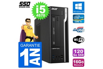 Unité Centrale Acer Pc Acer Veriton X2632g Sff Intel Core I5-4570 Ram 16go Ssd 120go Windows 10 Wifi