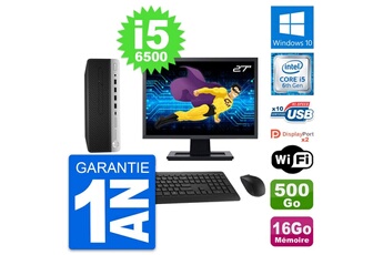 Unité Centrale Hp Pc Hp 600 G3 Sff Ecran 27" Intel I5-6500 Ram 16go Disque 500go Windows 10 Wifi