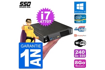 Unité Centrale Lenovo Ultra Mini Pc Lenovo M73 Tiny Usff I7-4770t Ram 8go Ssd 240go Windows 10 Wifi