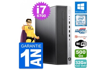 Unité Centrale Hp Pc Hp Elitedesk 800 G3 Sff Intel I7-6700 Ram 32go Disque 500go Windows 10 Wifi