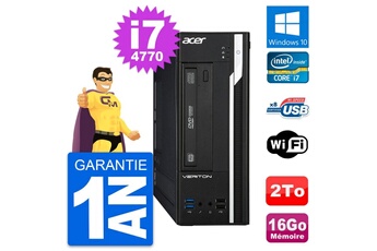 Unité Centrale Acer Pc Acer Veriton X2632g Sff Intel I7-4770 Ram 16go Disque Dur 2to Windows 10 Wifi