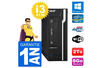 Unité Centrale Acer Pc Acer Veriton X2632g Sff Intel I3-4130 Ram 8go Disque Dur 2to Windows 10 Wifi