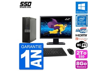 Unité Centrale Dell Pc Dell Optiplex 5040 Sff Ecran 22" G4400 Ram 8go Ssd 2to Hdmi Windows 10 Wifi