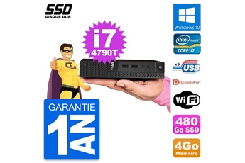 Unité Centrale Dell Ultra Mini Pc Dell 3020 Micro Usff I7-4790t Ram 4go Ssd 480go Windows 10 Wifi