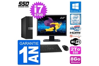 Unité Centrale Dell Pc Dell 5040 Sff Ecran 22" Intel I7-6700 Ram 8go Ssd 2to Hdmi Windows 10 Wifi