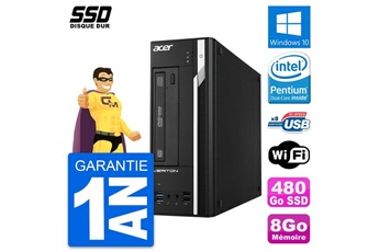 Unité Centrale Acer Pc Acer Veriton X2632g Sff Intel Pentium G3220 Ram 8go Ssd 480go Windows 10 Wifi