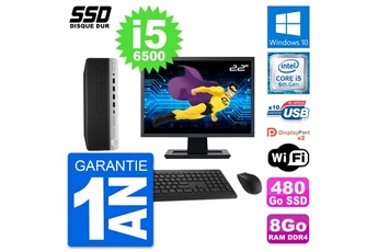 Unité Centrale Hp Pc Hp Prodesk 600 G3 Sff Ecran 22" I5-6500 Ram 8go Ssd 480go Windows 10 Wifi