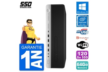 Unité Centrale Hp Pc Hp Elitedesk 800 G3 Sff Intel G4400 Ram 64go Ssd 120go Windows 10 Wifi