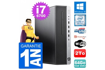 Unité Centrale Hp Pc Hp Elitedesk 800 G3 Sff Intel I7-6700 Ram 64go Disque 2to Windows 10 Wifi