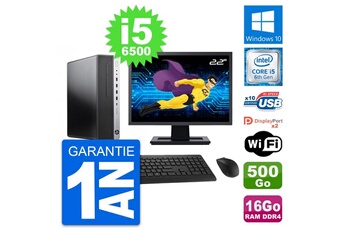 Unité Centrale Hp Pc Hp 800 G3 Sff Ecran 22" Intel I5-6500 Ram 16go Disque 500go Windows 10 Wifi