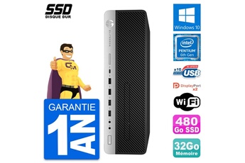 Unité Centrale Hp Pc Hp Elitedesk 800 G3 Sff Intel G4400 Ram 32go Ssd 480go Windows 10 Wifi
