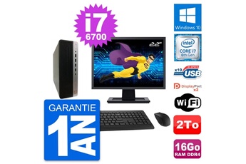 Unité Centrale Hp Pc Hp 600 G3 Sff Ecran 22" Intel I7-6700 Ram 16go Disque Dur 2to Windows 10 Wifi