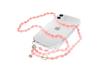 Bijou de déguisement Avizar Bijou de téléphone bracelet à perles ovales 80cm collection charm - rose