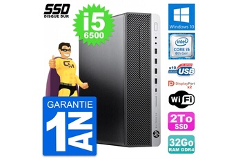 Unité Centrale Hp Pc Hp Elitedesk 800 G3 Sff Intel Core I5-6500 Ram 32go Ssd 2to Windows 10 Wifi
