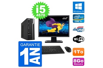 Unité Centrale Acer Pc Acer X2632g Sff Ecran 22" Intel I5-4570 Ram 8go Disque 1to Windows 10 Wifi